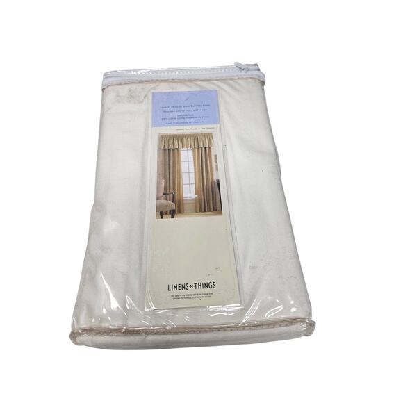 NEW Linen N Things Silk Solid Tailored Curtain Panel Ivory 42x96 Majesty Dupioni - Picture 2 of 2